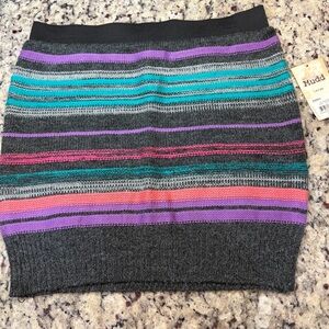 Mudd Colorful Striped Mini Knit Skirt